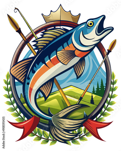 fishing vector colorful t-shirt design,fishing transparent background printable svg design photo