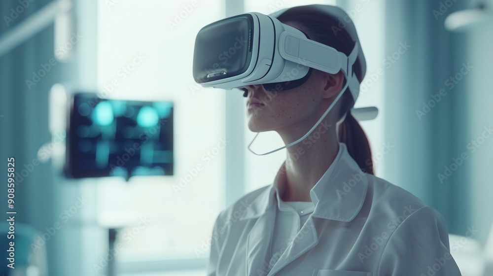 VR for medical training, soft light, POV shot, realistic 3D render VR for medical training, soft light, POV shot, realistic 3D render