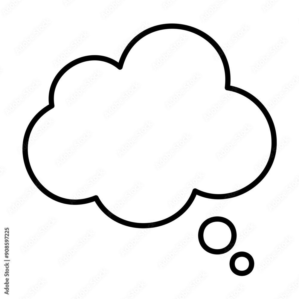 Speech Bubble black outline vector icon. Flat contour line pictogram Speech Bubble black outline vector icon. Flat contour line pictogram