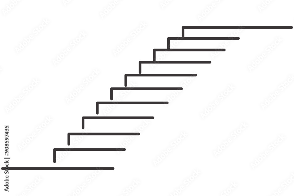 Stairway symbol to reach achievement. Staircase vector icon isolated on white background. The step up to be successful of business. Stairway symbol to reach achievement. Staircase vector icon isolated on white background. The step up to be successful of business.