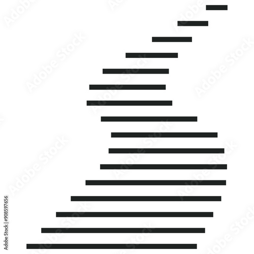 Stairway symbol to reach achievement. Staircase vector icon isolated on white background. The step up to be successful of business.