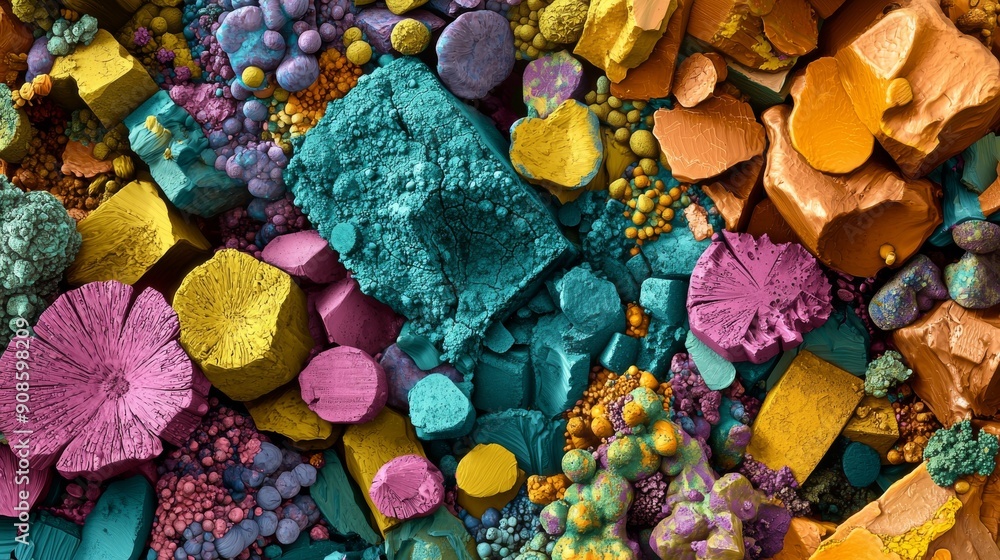 Colorful Abstract Microscopic Mineral Crystals Colorful Abstract Microscopic Mineral Crystals