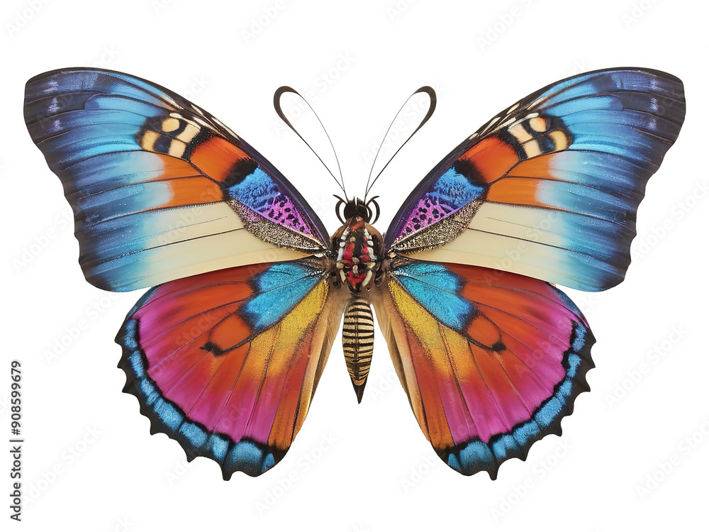 Elegant butterfly with vibrant wings, isolated on transparent background. Elegant butterfly with vibrant wings, isolated on transparent background.
