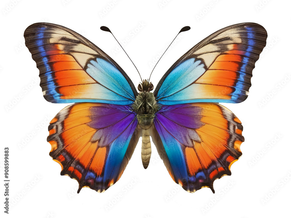 Obraz premium Gorgeous butterfly with colorful wings, isolated on transparent background