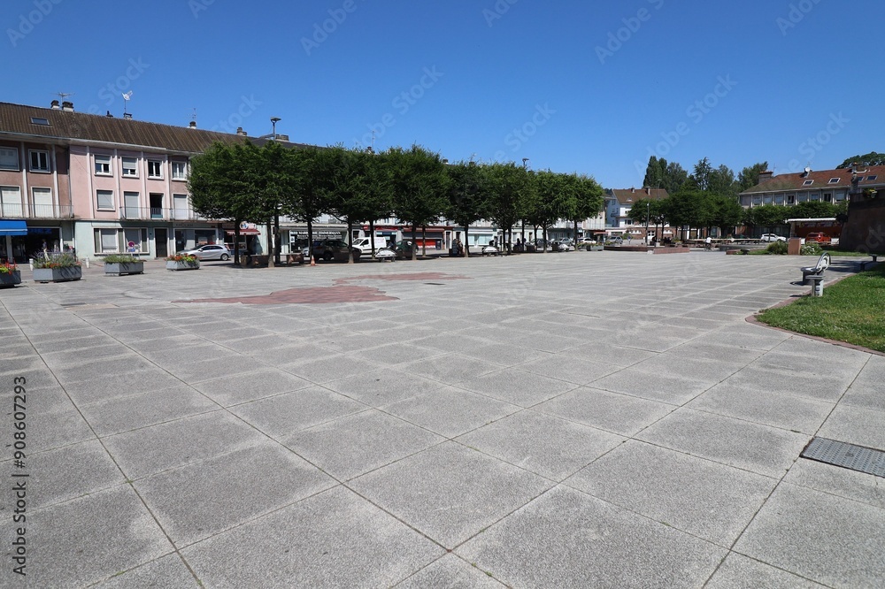 Obraz premium La place de le cathédrale, ville de Saint Dié des Vosges, département des Vosges, France