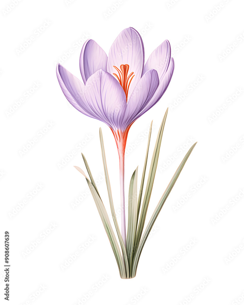 Crocus flower lowbrow surrealist illustratration Crocus flower lowbrow surrealist illustratration