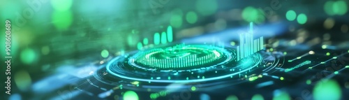Holographic sustainability metrics, carbon credit verification, futuristic digital ecosystem, green finance