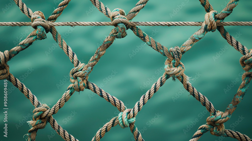 close up of soccer net rope close up of soccer net rope