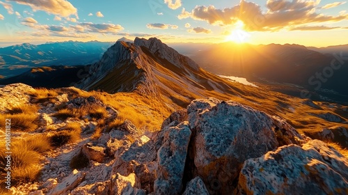 Mountain Peak Sunset with Stunning View