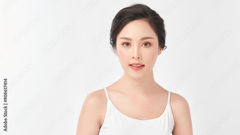 Beautiful young asian woman with clean fresh skin on white background, Face care, Facial treatment, Cosmetology, beauty and spa, Asian women portrait. Beautiful young asian woman with clean fresh skin on white background, Face care, Facial treatment, Cosmetology, beauty and spa, Asian women portrait.