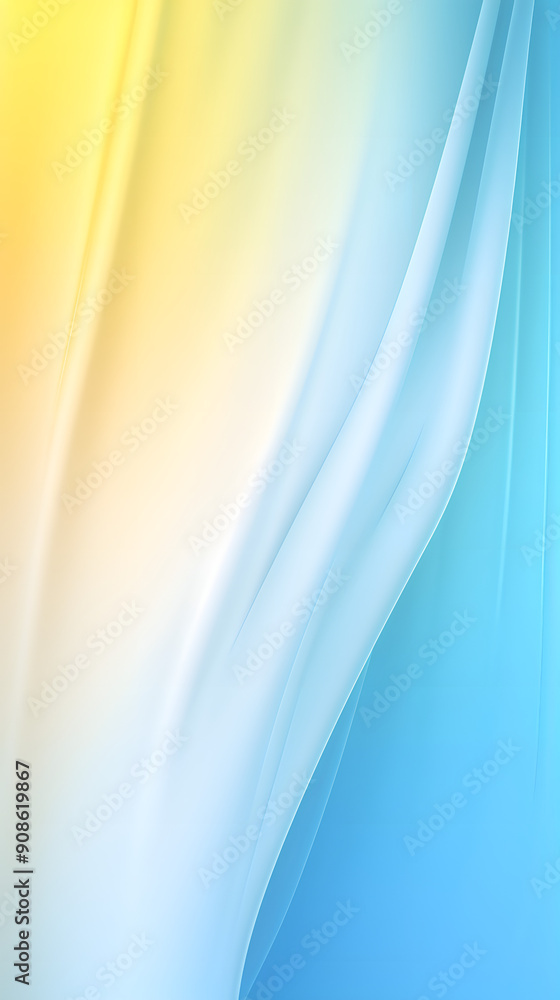 Naklejka premium Digital blue yellow white gradient curve abstract graphic poster background