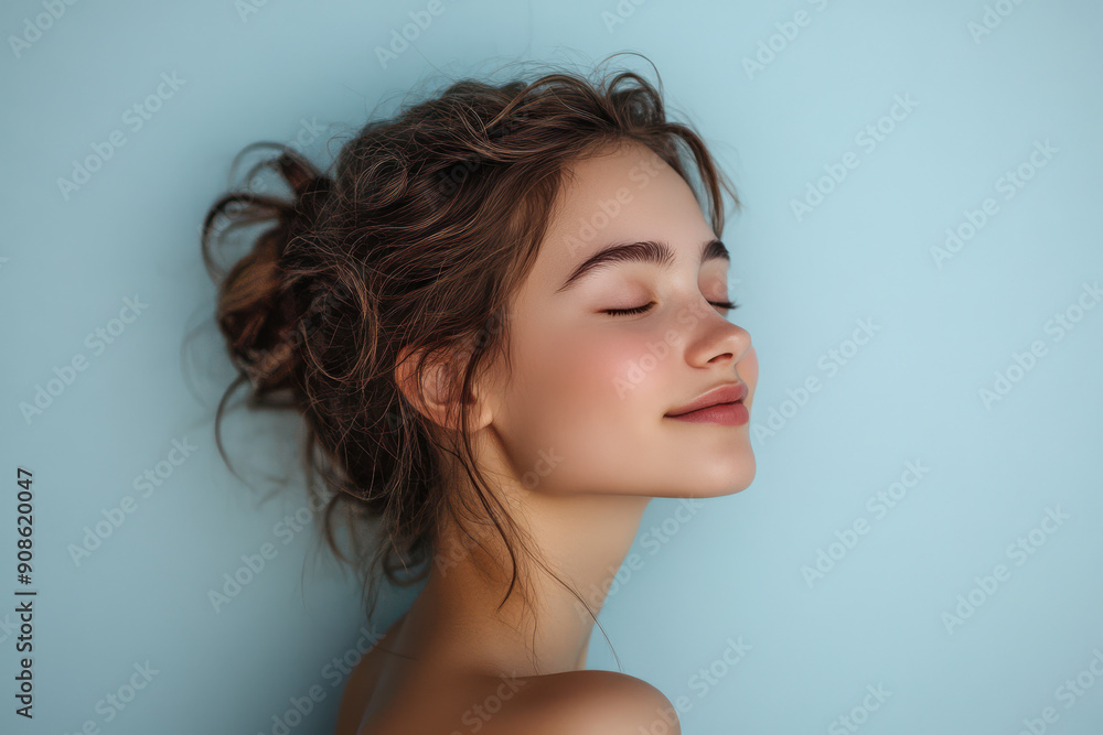 custom made wallpaper toronto digitalA close up of a girl's face with her eyes closed