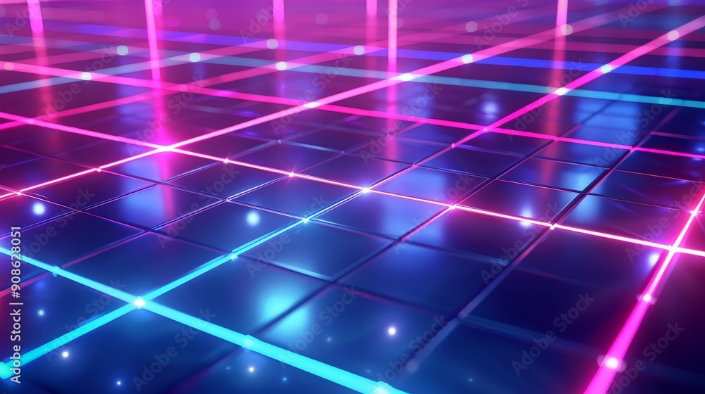 Futuristic 3D grid background with glowing neon lines, perfect for tech and cyber-themed designs. Futuristic 3D grid background with glowing neon lines, perfect for tech and cyber-themed designs.