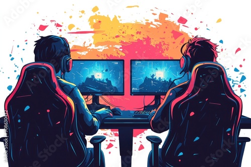 people playing video games