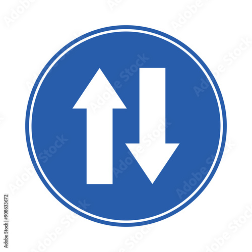 Isolated two way direction traffic blue round circle shape traffic sign label Free Download Isolated two way direction traffic blue round circle shape traffic sign label - GFXLoad