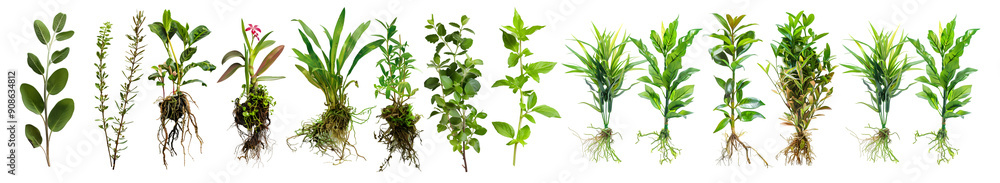Fototapeta premium Crop Plants Collection Isolated on Transparent Background