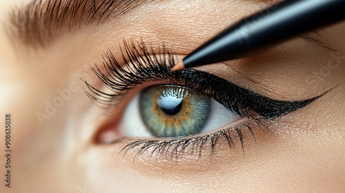 woman applying make up
