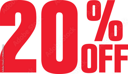 20 Percent OFF E-commerce Discount Offer Tags Design Template Vector Illustration