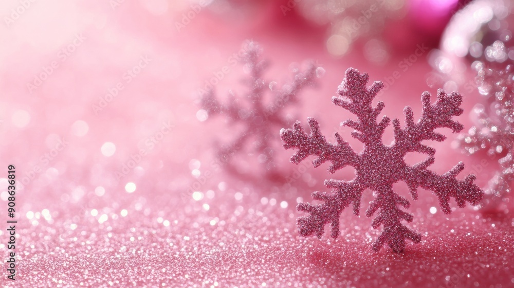 Glittering snowflakes background Glittering snowflakes background