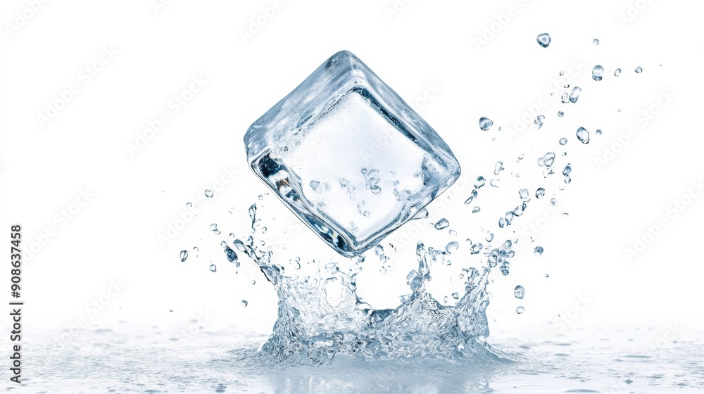 Ice cube in water Ice cube in water