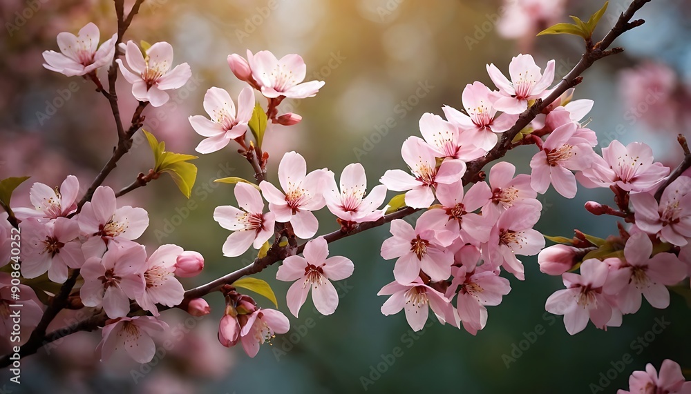Beautiful nature spring background with a branch of blooming sakura Beautiful nature spring background with a branch of blooming sakura
