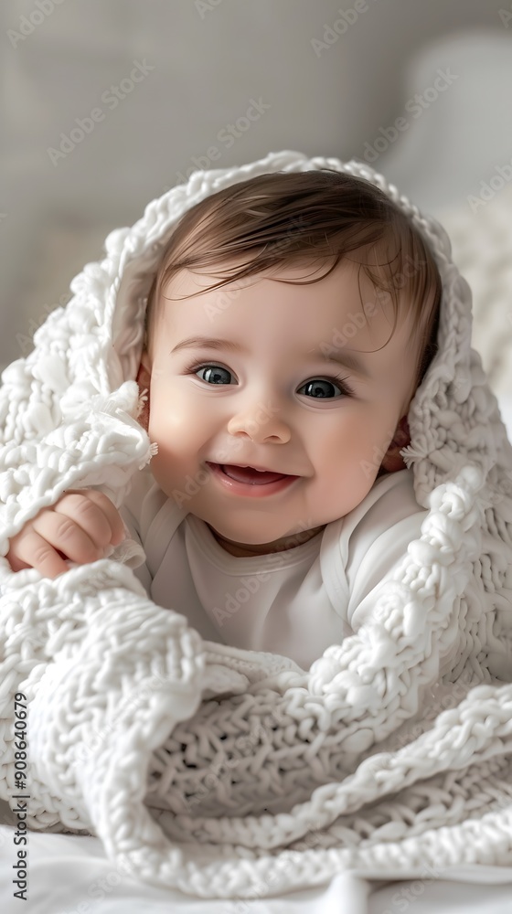 Cute smiling baby in a blanket Cute smiling baby in a blanket