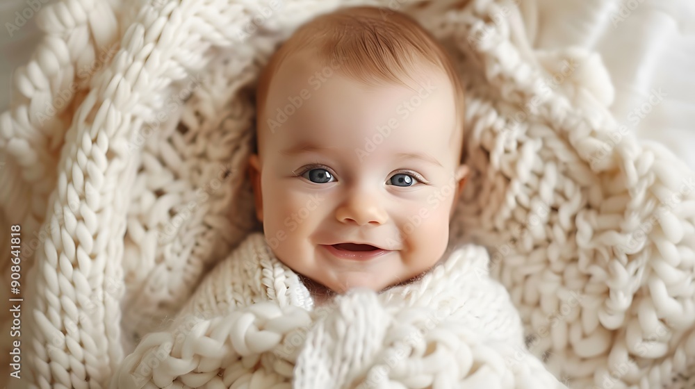 Cute smiling baby in a blanket Cute smiling baby in a blanket