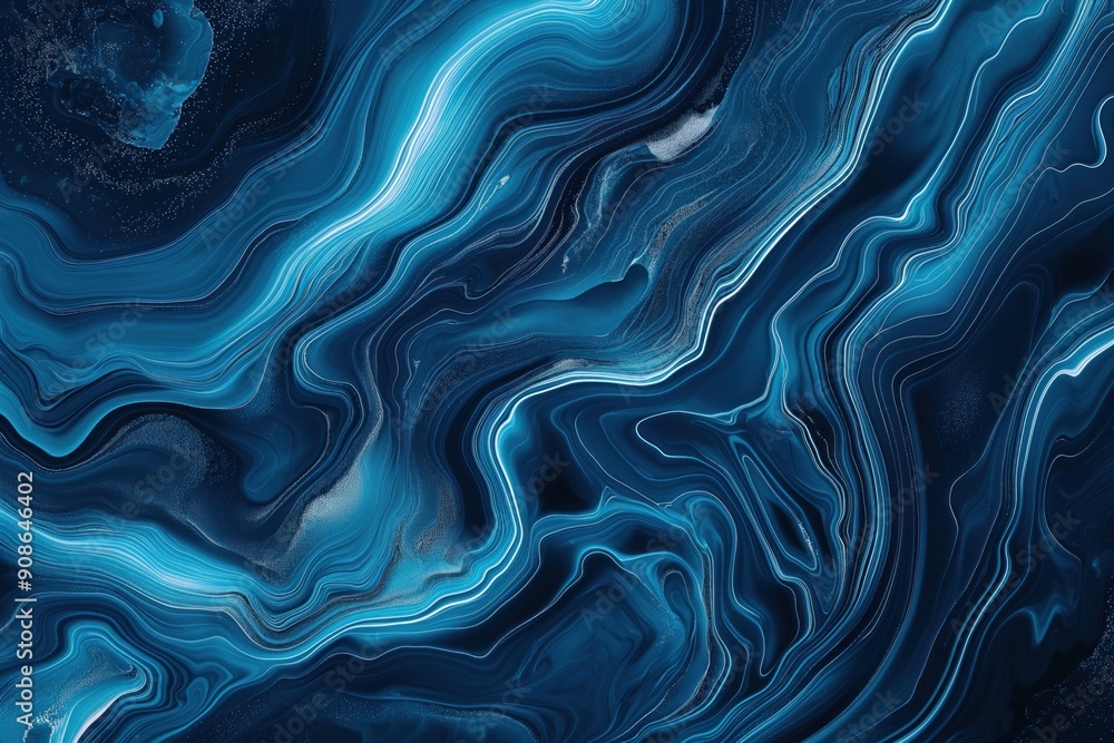 Close-up of vibrant blue marble surface with intricate pattern. Abstract texture features fluid curves and wavy lines. Mineral-rich stone has a unique, eye-catching design. Close-up of vibrant blue marble surface with intricate pattern. Abstract texture features fluid curves and wavy lines. Mineral-rich stone has a unique, eye-catching design.