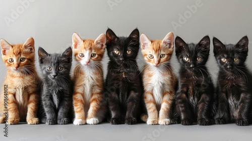 Different colored cat kittens, AI Generative photo