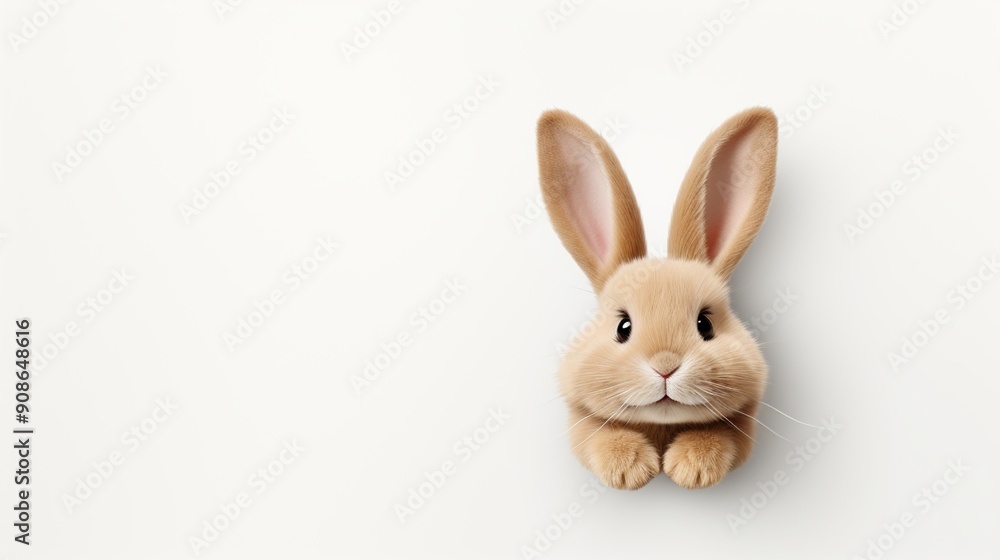 Cute Bunny Peeking Through White Cute Bunny Peeking Through White