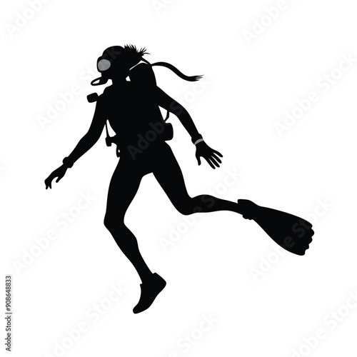 female diver silhouette 