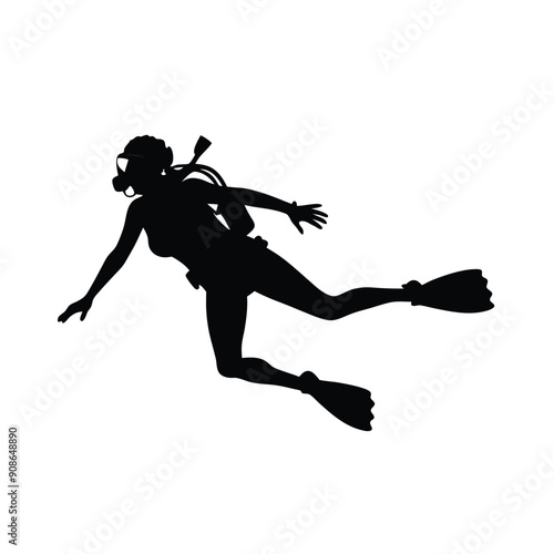 female diver silhouette
