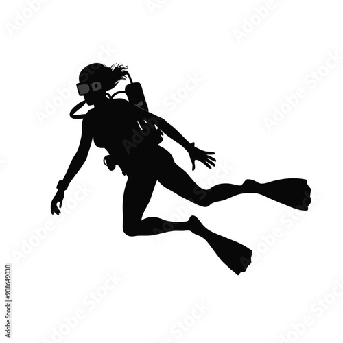 female diver silhouette
