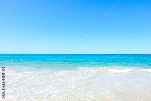 A beautiful sunny blue sky summer day at North Stradbroke island, Cleveland, Brisbane, Queensland, Australia 