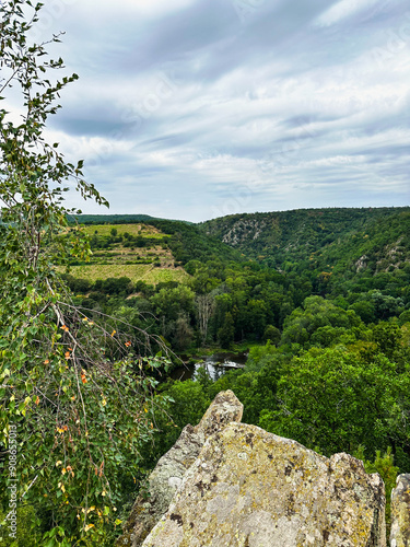 view of the river and wood from the point of interest in Czech republic, in Vinice Hnanice, bicycle trip photo