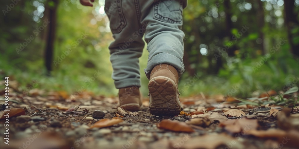 little toddler walking in the woods little toddler walking in the woods
