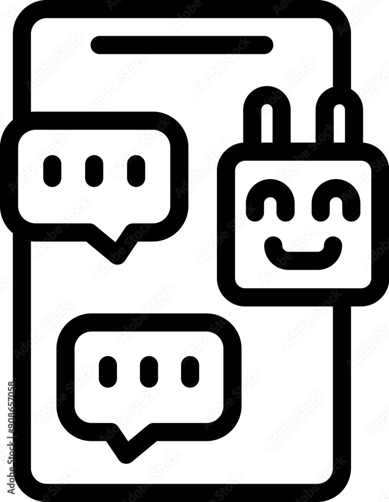 Ai chatbot with a happy face giving support on a smartphone screen, symbolizing positive customer service experience Ai chatbot with a happy face giving support on a smartphone screen, symbolizing positive customer service experience