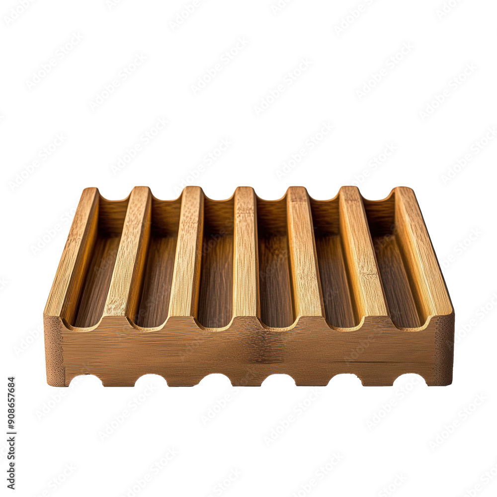 A wooden seedling tray on transparent background A wooden seedling tray on transparent background