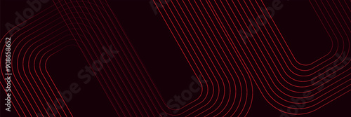 Dynamic futuristic red technology background with abstract neon lines, digital wallpaper, dark background, modern design, vector illustration.