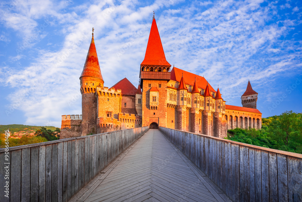 Corvin Castle is an amazing medieval landmark of Hunedoara, Transylvania historical region in Romania. Europe place to visit.