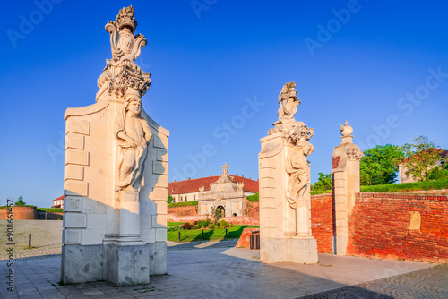 Obraz na płótnie Alba Iulia, Romania. Baroque architectural gate of the stonewalled fortified Alba Carolina, Transylvania. w salonie