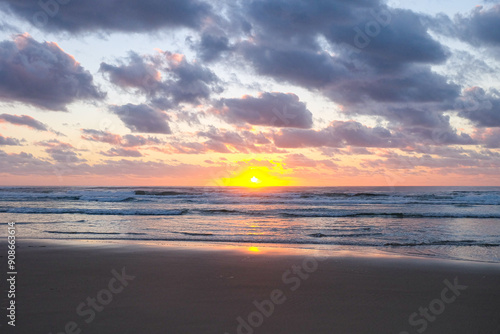 Sunset sunrise over the horizon, Fraser island, Queensland, Australia  photo