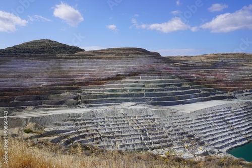 Colorful Layers of Clay at a Bentonite Quarry on Milos, Greece