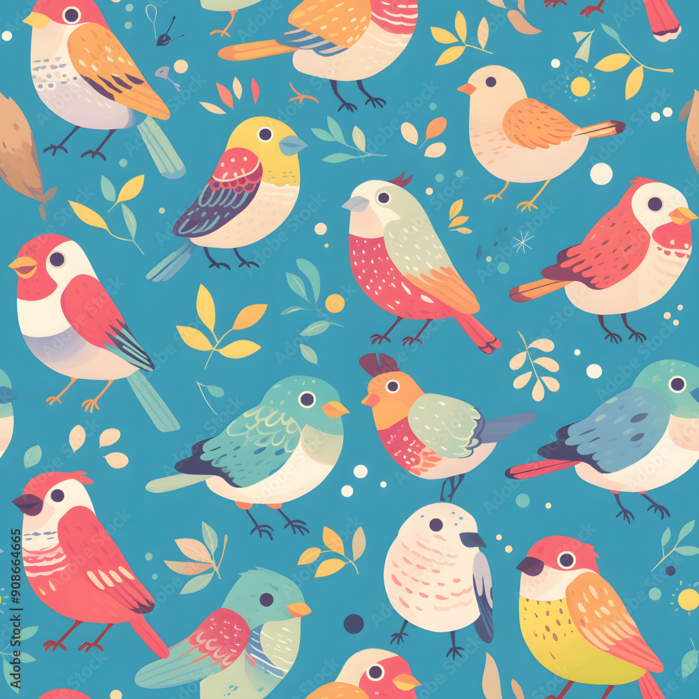 Cute cartoon bird seamless pattern background. Cute cartoon bird seamless pattern background.