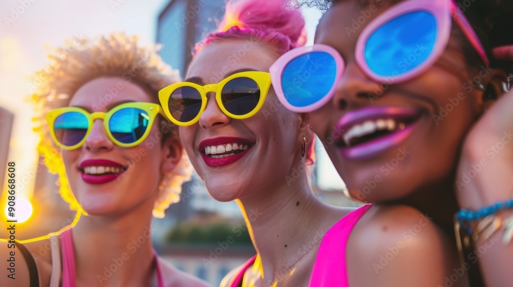 The Women in Vibrant Sunglasses The Women in Vibrant Sunglasses