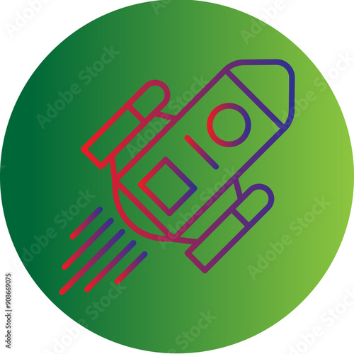 Space Rocket Launch Icon Design