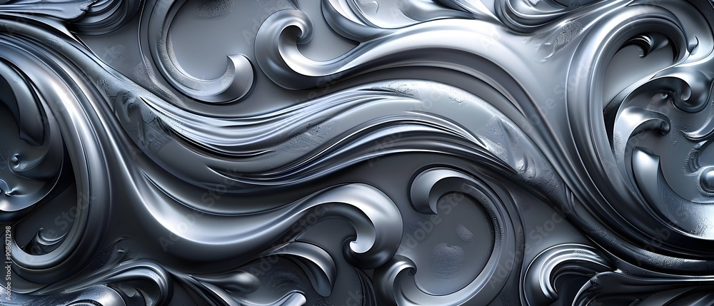 a background featuring elegant, flowing swirls and curves in a monochromatic palette of silver and dark charcoal. elegant swirls a background featuring elegant, flowing swirls and curves in a monochromatic palette of silver and dark charcoal. elegant swirls