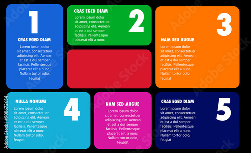 5 steps color icons for the web