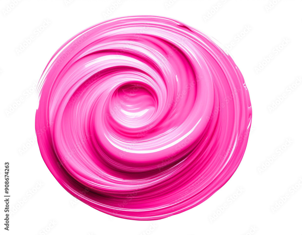 rosa Kreis aus Acrylfarbe, innen weiß, isoliert auf weißen Hintergrund, Freisteller rosa Kreis aus Acrylfarbe, innen weiß, isoliert auf weißen Hintergrund, Freisteller