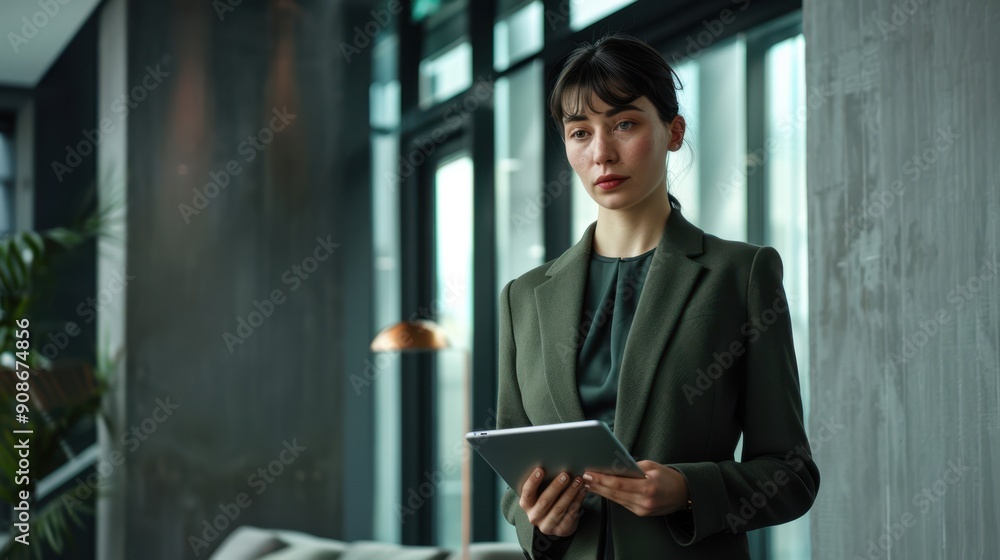 The professional woman with tablet The professional woman with tablet